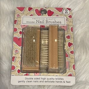 😎NEW😎Precision Beauty Wooden Nail Brushes 2-Pack